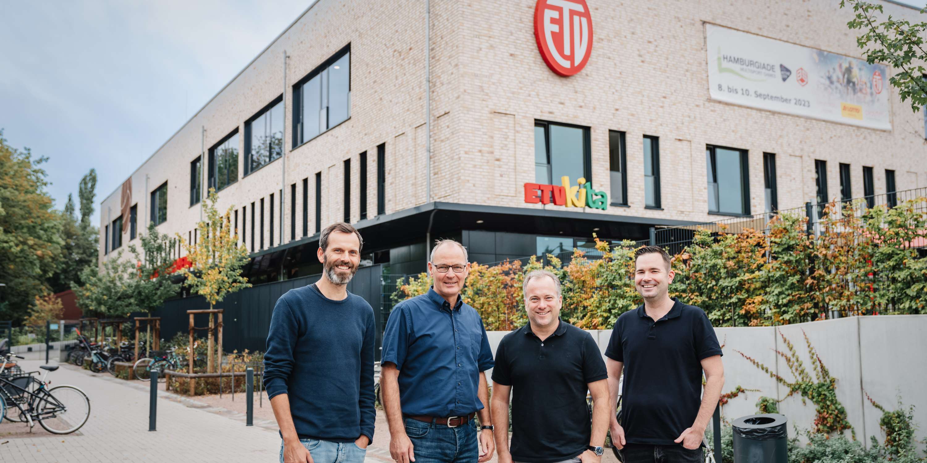 Freuen sich über die Kooperation: ETV-Finanzvorstand Florian Schorpp, ETV-Vorsitzender Frank Fechner, KAIFU-Vorstand Dennis Voss, KAIFU-Sprecher Mirko Woitschig (v.l.n.r)